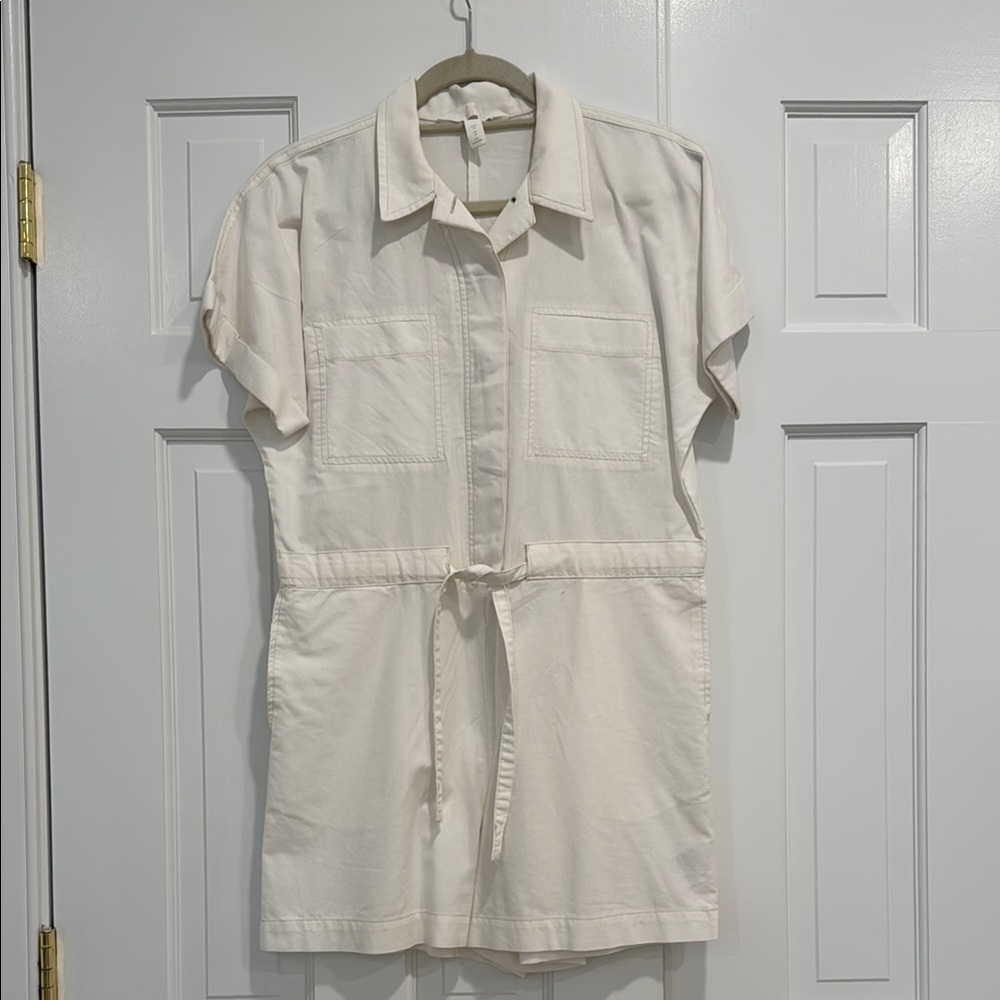 H&M White Short-Sleeve Playsuit